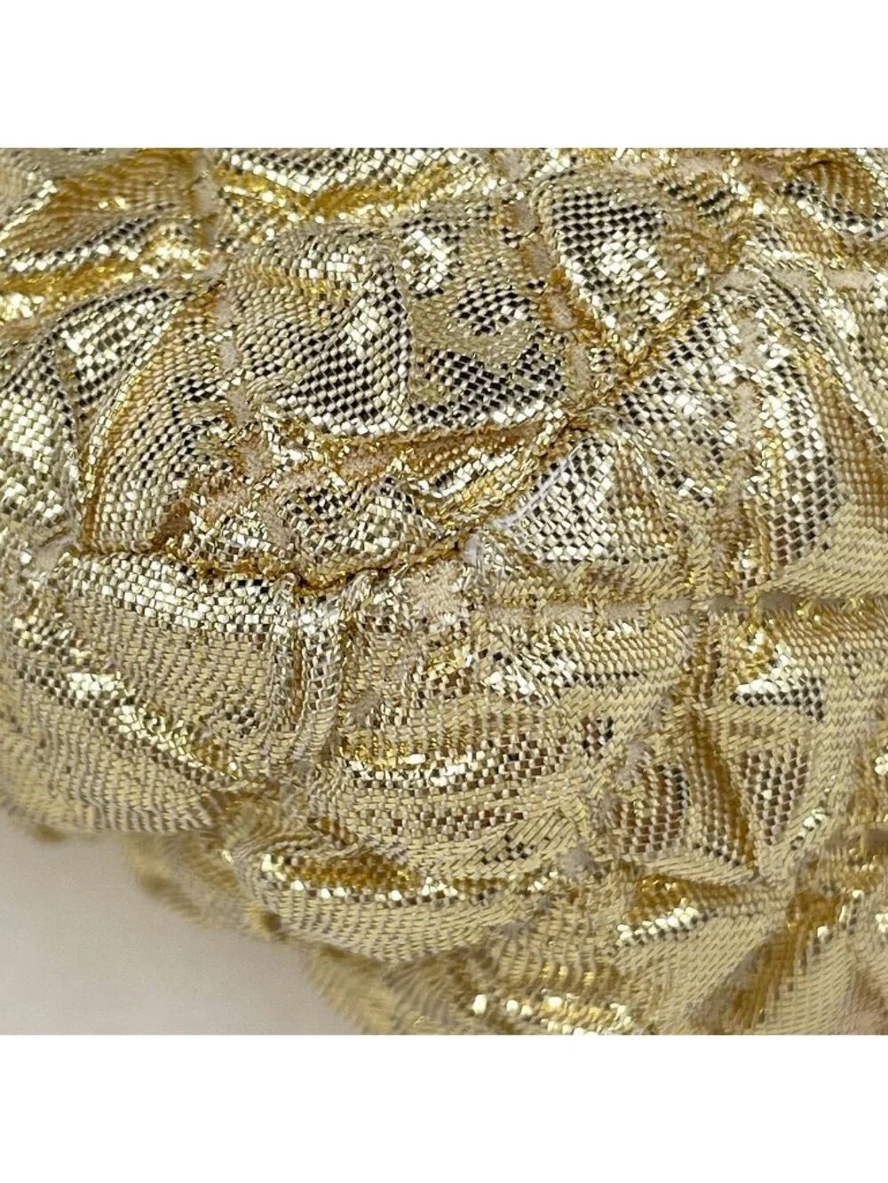 Chanel Shoulder Bag CC Logo Double Flap Fabric Gold